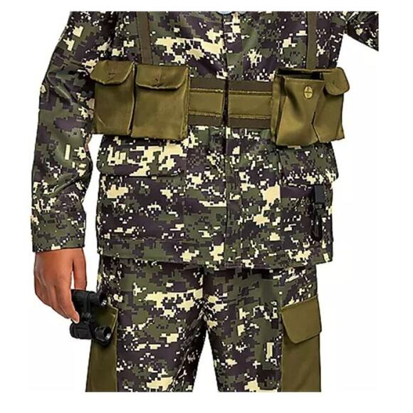 Soldier Uniform Costume Halloween USA Military Green Army Camo BDU Size 4-6 - Picture 5 of 9